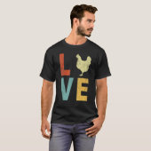 Love Chicken Quote Retro T-shirt (Voorkant volledig)