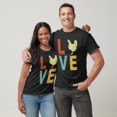 Love Chicken Quote Retro T-shirt (Unisex)