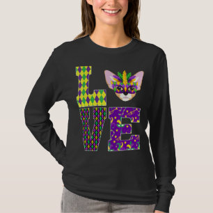 Love Chihuahua Dog Mask Beads Mardi Gras Costume T-shirt