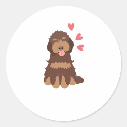 Love Chocolate Phantom Cockapoo Cavapoo Dog Ronde Sticker (Voorkant)