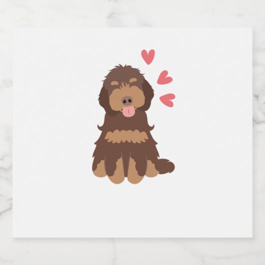 Love Chocolate Phantom Cockapoo Cavapoo Dog Sparkling Wijnetiket (Enkel label)