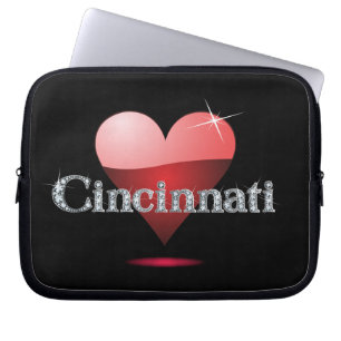 Love Cincinnati "Diamond Bling" Electronics Bag Laptop Sleeve