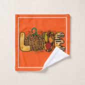 Love Citrouille Personnaliser d'automne Texte et c (Gant de toilette)