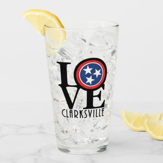 LOVE Clarksville Tennessee Glas (Voorkant ijs)
