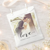 Love Classic Script Calligraphy Photo Wedding Bedankzakje (Geknipt)