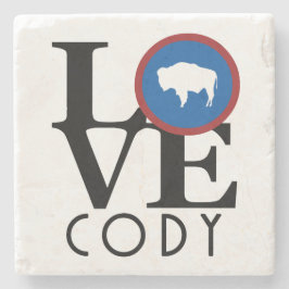 LOVE Cody Wyoming Stenen Onderzetter