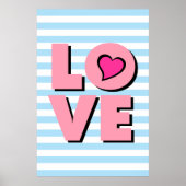 LOVE, coeur rose, poster de typographie, t-shirt, (Devant)