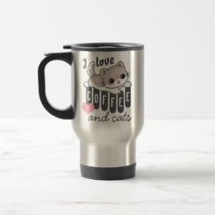Love Coffee en Cats Cute Reisbeker