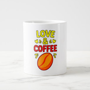 Love & Coffee – Grappige koffiemok Extra Grote Beker