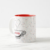Love Coffee Personalized Two-Tone Coffee Mok (Voorkant links)