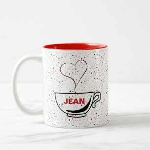 Love Coffee Personalized Two-Tone Coffee Mok