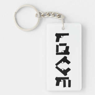 LOVE Collectie Black 2-zijdeMonogram Sleutelhanger