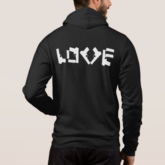 LOVE Collectie White Design Voeg tekstjas Mannen t Hoodie (Achterkant)
