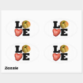 LOVE Collection Coeur Pomme de terre Oval Sticker (Feuille)