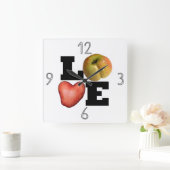 LOVE Collection Potato Kitchen Wall Clock Vierkante Klok (Huis)