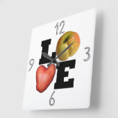 LOVE Collection Potato Kitchen Wall Clock Vierkante Klok (Hoek)