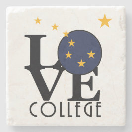 LOVE College Alaska Stenen Onderzetter
