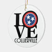 LOVE Collierville Tennessee Keramisch Ornament (Links)