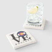 LOVE Colorado Boulder Stone Onderzetter (Zijkant)