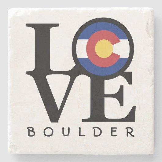 LOVE Colorado Boulder Stone Onderzetter (Voorkant)