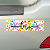 Love Colorful Watercolor Flower Design Sticker (En voiture)