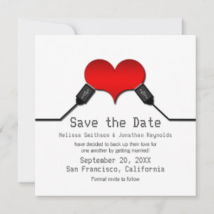 Love Connection USB Save the Date Uitnodiging, Roo Kaart