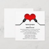 Love Connection USB Wedding Invitation, Red Kaart (Voorkant / Achterkant)