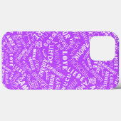 Love coque iphone texte multilingue violet (Verso (horizontal))