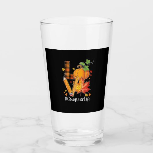 LOVE Counselor Life Fall Leaves Autumn Season Pump Glas (Voorkant)