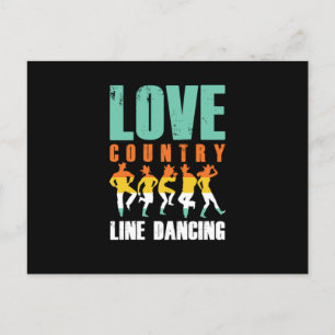 Love Country Line Danser Music Dancer Cowboy Gift Briefkaart