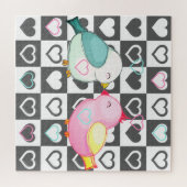 Love Couple Birds Jigsaw Puzzle Coeurs romantiques (Horizontal)