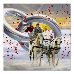 Love Couple Heart Coach Foto Glossy Poster Perfect Poster