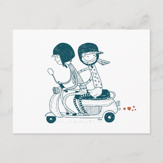 Love Couple on Drawing Briefkaart (Voorkant)
