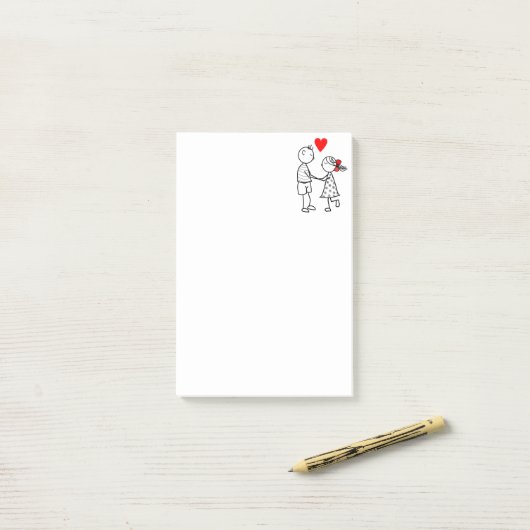 Love Couple Post-it® Notes - personnalisable (Sur un bureau)