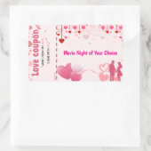 Love coupon rechthoekige sticker (Tas)