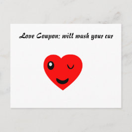 Love Coupon: zal je auto wassen Briefkaart