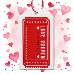 Love Coupons Valentijnsdag Fun Set van 10 Cadeaulabel
