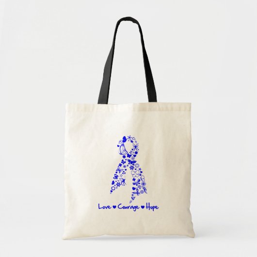 Love Courage Hope Butterfly - Colon Cancer Tote Bag (Voorkant)