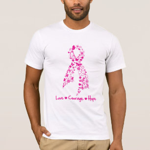 Love Courage Hope Butterfly Ribbon - Breast Cancer T-shirt