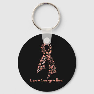 Love Courage Hope Butterfly - Uterine Cancer Sleutelhanger
