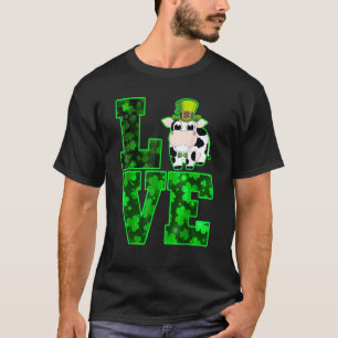 LOVE COW Shamrock Kabouter Vrouwen Kinderen Mannen T-shirt