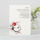 Love Cranes and Cherry Blossom Wedding Invitation (Debout devant)
