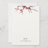 Love Cranes and Cherry Blossom Wedding Invitation (Dos)