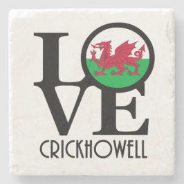 LOVE Crickhowell Wales Stenen Onderzetter