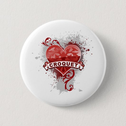 Love Croquet Ronde Button 5,7 Cm (Voorkant)