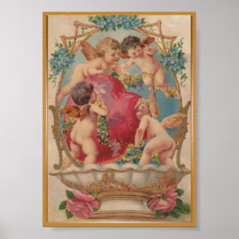 Love cupid vintage poster