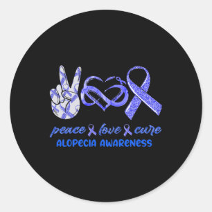 Love Cure Alopecia Bewustzijn Ronde Sticker