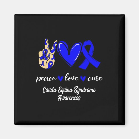 Love Cure Cauda Equina Syndroom Blauw bewustzijn Magneet (Voorkant)