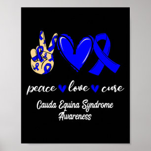 Love Cure Cauda Equina Syndroom Blauw bewustzijn Poster