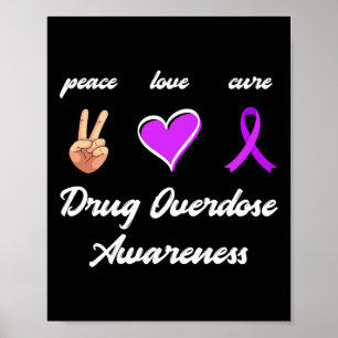 Love Cure Drug Paarse Lint Overdosis Awareness Poster